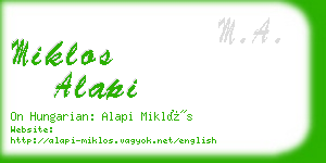 miklos alapi business card